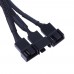 LPC 1 To 3 Way Fan Y Splitter and 42cm Extension Sleeved 4-Pin / 3-Pin PWM Fan Cables